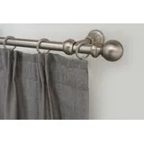 GARESA Gardinenstange »ANDREA« Ø 20 mm 1 läufig-läufig Wunschmaßlänge Vorhanggarnitur, verlängerbar, Endknopf Kugel lang, mit Ringen, silberfarben