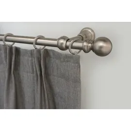 GARESA Gardinenstange »ANDREA« Ø 20 mm 1 läufig-läufig Wunschmaßlänge Vorhanggarnitur, verlängerbar, Endknopf Kugel lang, mit Ringen, silberfarben
