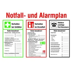 Notfall- und Alarmplan Kunststoff (PVC)