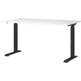 Germania DOWNEY höhenverstellbarer Schreibtisch weiß rechteckig, C-Fuß-Gestell schwarz 140,0 x 80,0 cm