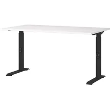 Germania DOWNEY höhenverstellbarer Schreibtisch weiß rechteckig, C-Fuß-Gestell schwarz 140,0 x 80,0 cm