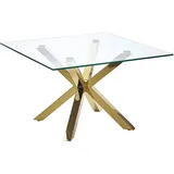 Beliani Couchtisch Glas mit Metallgestell quadratisch 70x70cm Gold Starlight