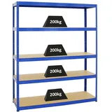 Proregal Schwerlastregal Stahl 180x150x45 cm blau