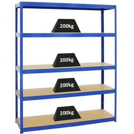 Proregal Schwerlastregal Stahl 180x150x45 cm blau