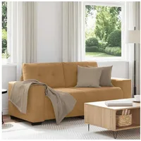 LuxusKollektion Schlafsofa Sofa Schlaffunktion Zweisitzer Polstersofa Samt 140 cm Braun braun