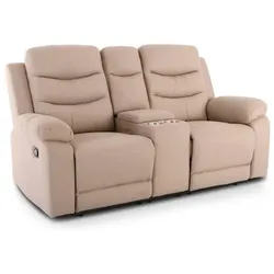 Kinosessel, 2er-Fernsehsessel mit Relaxfunktion, Liegefunktion Easy-Lift, Belastbarkeit je Sitzplatz 130 kg, Mikrofaser, in Beige, Raburg Pixx