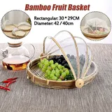 Bambus-obstkorb Mit Moskitonetz Obst (42x29cm)