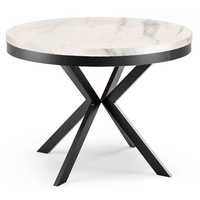 Runder Ausziehbarer Esstisch - Loft Style Tisch mit Metallbeinen - 120 bis 200 cm - Industrieller Quadratischer Tisch für Wohnzimmer - Kompakt - 1...