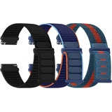 TumpCez Nylon Uhrenarmbänder,16mm 18mm 20mm 22mm Schnellverschluss Armband Fabric Aatmungsaktive Gewebte Verstellbare Ersatzband Sport Ersatzarmband für Herren Damen(3 Stück)