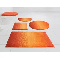 GRUND Badematte »Mistral«, Höhe 20 mm, rutschhemmend beschichtet, fußbodenheizungsgeeignet, meliertes Design, im Ombré-Look, auch als 3 teiliges Set, erhältlich orange 3 St.,