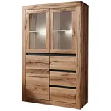 Massivmoebel24 Highboard 95 x 150 x 42 cm Eiche geölt / Beige