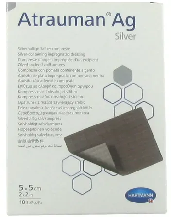 Hartmann Atrauman Ag Silberhaltige Salbenkompressen Steril 5x5cm Stück 10 (4995713)
