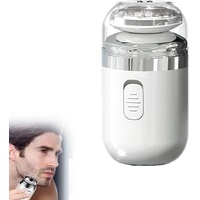 Mini Portable Electric Shaver,Capsule Razor,Mini-Elektrorasierer,USB Mini Rasierer, Reiserasierer Mini Rasierer Herren Elektrisch,Tragbarer Waschbarer Nass- und Trockenrasierer für Männer (Weiß)
