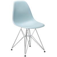 Vitra Stuhl Eames Plastic Side Chair  RE 83x46.5x55 cm eisgrau, Gestell: verchromt, Designer Charles & Ray Eames