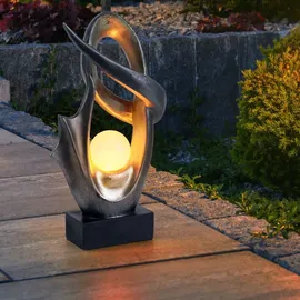 GLOBO LED Solar Gartenlampe, Crackle Glas, bronze, wetterfest