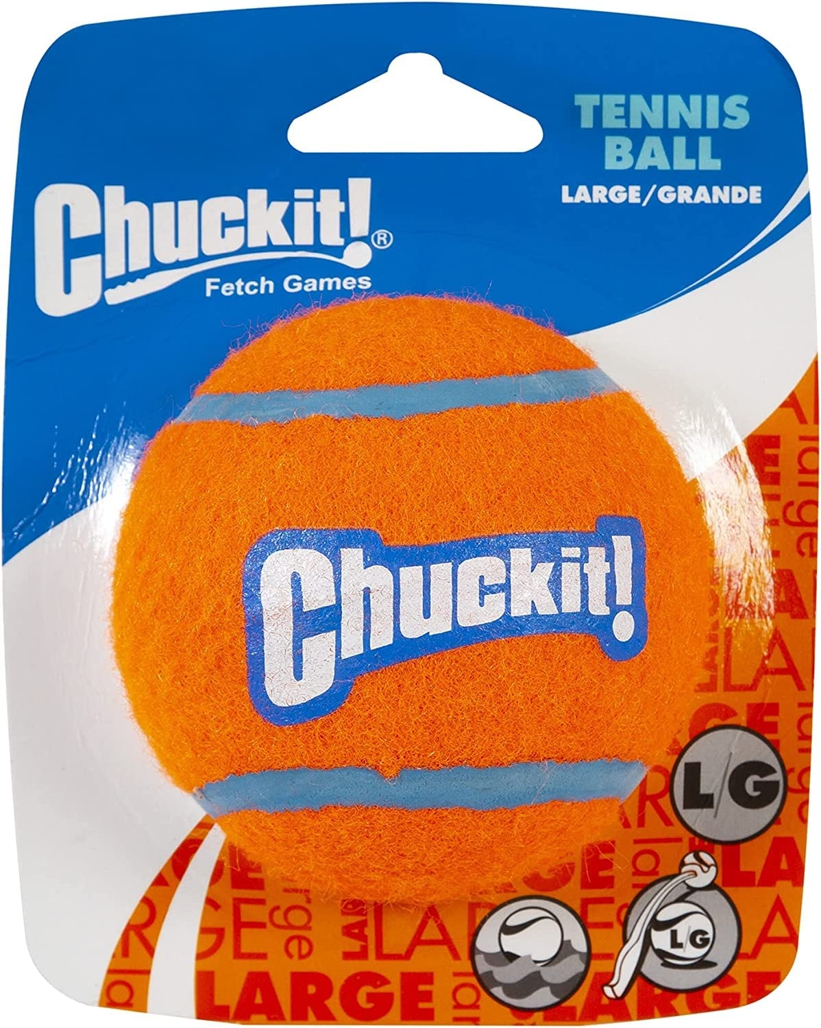 Chuckit! 084001 Tennis Ball Large, 1 Hundeball kompatibel mit ballwerfer, L