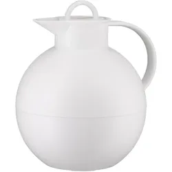 Alfi Isolierkanne Kugel, Kanne, Kaffeekanne, Drehverschluss, pflegeleichter Kunststoff, gefrostet, weiß, 0.94 Liter, 115012094