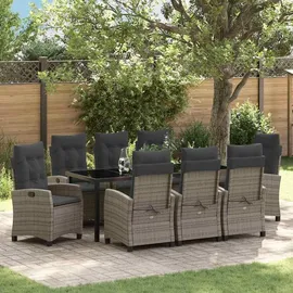 vidaXL Gartenmöbel-Set 9-tlg. Grau