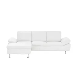 smart Ecksofa weiß - Leder Omega ¦ weiß ¦ Maße (cm): B: 236 H: 78 T: 152