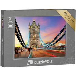 puzzleYOU Puzzle Puzzle 1000 Teile XXL „Abendlicht über der Tower Bridge in London“, 1000 Puzzleteile, puzzleYOU-Kollektionen Tower Bridge