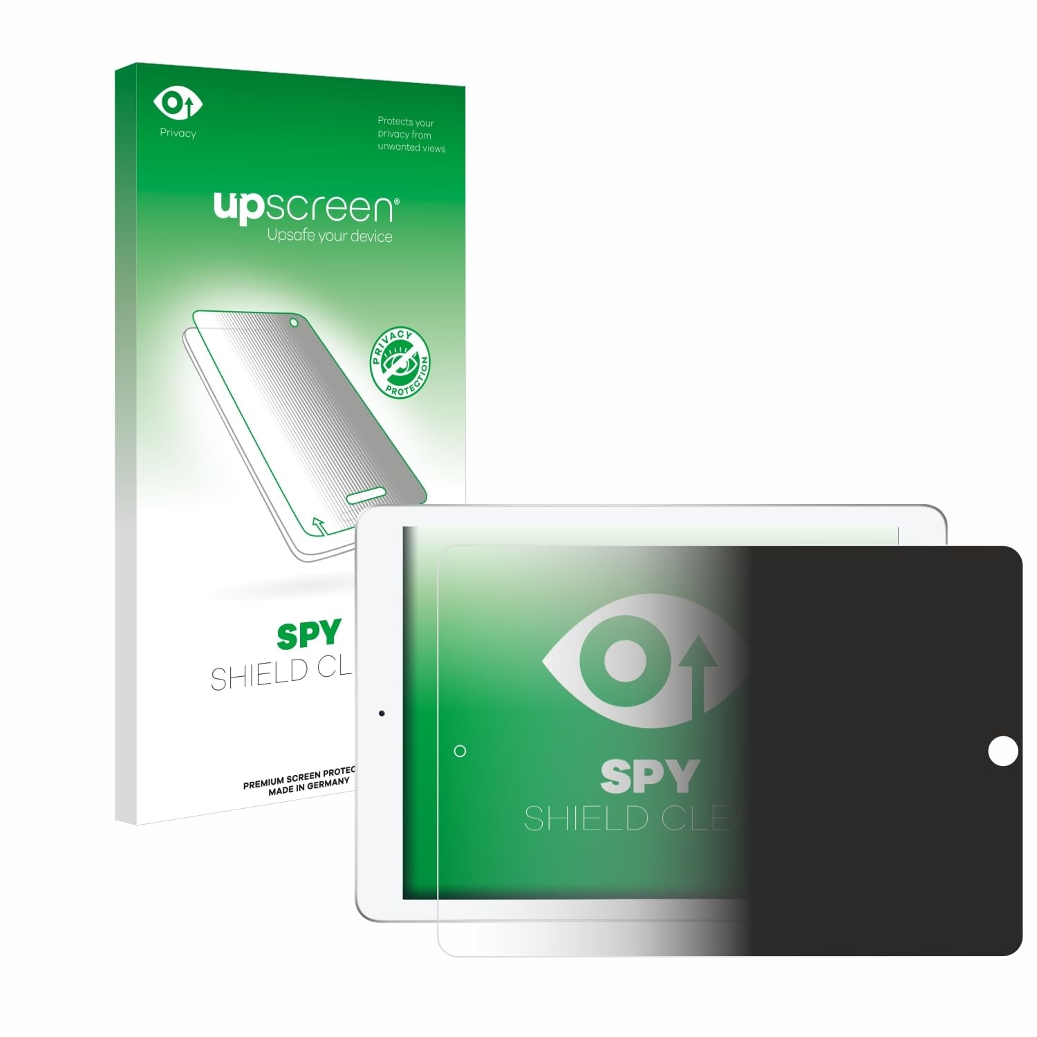 upscreen Anti-Spy Blickschutzfolie für Apple iPad 9.7" 2018 (im Querformat, 6. Gen.) Privacy Displayschutz-Folie [Sichtschutz, Blaulichtfilter]