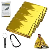 Bavooty Rettungsdecke,Rettungsdecken,Notfall Wärmedecken Set,Notfalldecke Oder Raumdecke,Notfall Decke,Notfalldecke Rettungsfolie Silber,Sicherheitsdecke,Wandern,Camping,160×210cm,Gold+Silber,6pcs