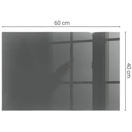 Tulup Glasplatte Rechteck 60 x 40 x 0,4 cm Grau