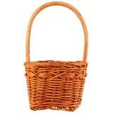 DIKACA 1 Stück Quadratischer Rattan Blumen Korb Geflochtener Obstkorb Mini Körbe Gewobener Korb Kleiner Picknickkorb Rattan-obstschalen-tablett Korb Für Mädchen Gras Korbhochzeit Anlage