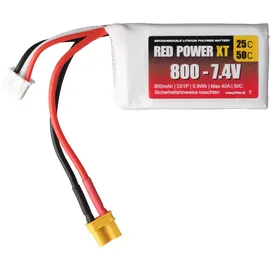 Red Power Akkupack (LiPo) 7,4 V 800 mAh 25 C Softcase XT30