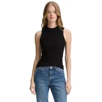 Tom Tailor Denim T-Shirt, mit Rippstruktur, schwarz