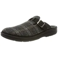 Berkemann Herren Mirko Hausschuh, dunkelgrau/schwarz/blau/Karo, 44.5 EU