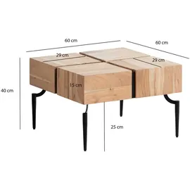Wohnling Wohnling, Couchtisch Akazie (60 x 60 x 40 cm,