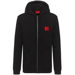 HUGO Herren Sweatjacke - Daple212 - Zipper, Hoodie, Baumwoll-Terry Schwarz S