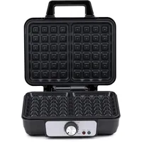 Alpina Waffeleisen - Waffeln Maschine - Waffle Maker mit Antihaftbeschichtung - Belgisches Waffeleisen für 2 Waffeln - Waffelmaker 1000W - Waffeleisen Klein - Schwarz