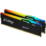 Kingston FURY Beast RGB schwarz DIMM Kit 32GB, DDR5-6400, CL32-39-39, on-die ECC (KF564C32BBEAK2-32)