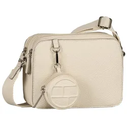 Umhängetasche TOM TAILOR "Rima", Damen, Gr. B/H/T: 20cm x 15,5cm x 6cm, sanftes weiß, Polyurethan, clean, gepflegt, unifarben, Taschen Umhängetasche, elegante Formen treffen auf sportiven Schulterriemen & Minipouch