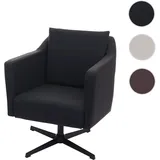 Mendler Lounge-Sessel HWC-H93b, Sessel Cocktailsessel Relaxsessel mit Fu√ükreuz, drehbar ~ Kunstleder schwarz