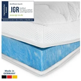 AM Qualitätsmatratzen Premium Plus Gelschaum Topper 120 x 200 cm weiß