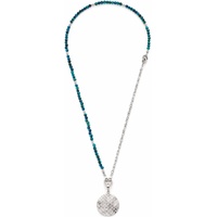 LEONARDO Schmuckset Morina Clip&Mix Damen Halskette aus Edelstahl und Tigerauge-Perlen mit Anhänger, Länge 64 cm, auch als kurze Kette tragbar, Schmuck Geschenk 023243 Set 4 tlg.), blau