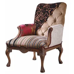 Casa Padrino Luxus Barock Patchwork Sessel Bunt / Braun - Barock Wohnzimmer Möbel