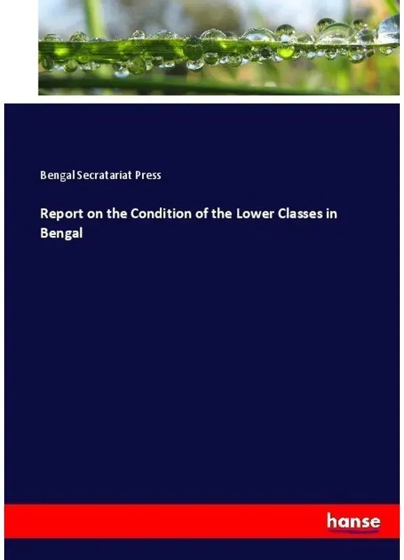 Report On The Condition Of The Lower Classes In Bengal - Bengal Secratariat Press  Kartoniert (TB)