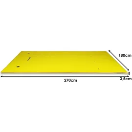 Costway 270x180cm Wasserhängematte Wasserliege 300kg Tragkraft, Schwimmmatte Schwimmender Teppich, Schwimminsel Gelb