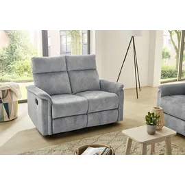 luma-home schönes für dein zuhause 2-SITZER-RELAXSOFA 130/90/100 cm Federkern, Liegefunktion verstellbar durch halbautomatische Relaxfunktion, Velours Vintage Grau / 15127