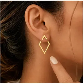 XCOAST Ohrstecker-Set Cut-Out Edelstahl Gold onesize