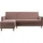 CosmoLiving by Cosmopolitan Ecksofa "Liberty, L-Form", rosa (altrosa), B:213cm H:82cm T:154cm, Veloursstoff 100% Polyester, COSMOLIVING BY COSMOPOLITAN, Sofas, Ecksofa, mit Schlafffunktion, Recamiere beidseitig montierbar, Sitzhöhe 43 cm