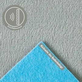 Andiamo Teppichboden ANDIAMO "Kira, Velours, Gesamthöhe 8 mm, Luxusklasse LC1", grau, B:400cm L:400cm, Kunstfaser, Teppiche, Uni Farben, Breite 400 cm, strapazierfähig, pflegeleicht, Wohnzimmer