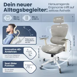 clouvou ProSeat Ergonomisch Creme-Weiß