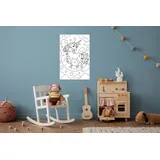 Queence Wandsticker QUEENCE "Einhorn am Himmel", weiß, B:60cm H:90cm, Vinyl, Wandtattoos, DIY-Wandsticker zum Bemalen