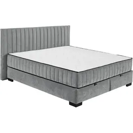 ed exciting design Boxbett ED EXCITING DESIGN "Nagol", grau (anthrazit), B:205cm L:214cm, 100% Polyester, Komplettbetten, mit Bettkasten, mit Wendematratze, erhältlich in verschiedenen Breiten