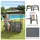 Costway Gartenbar Set Bartisch mit 2 Barhockern 120 x 60 x 110 cm Grau/Braun